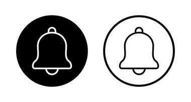 Bell simgesi logosu tasarımı. Web sitesi tasarımı için uyarı işareti ve sembol