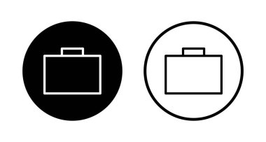 Evrak çantası simgesi logosu tasarımı. Bavul işareti ve sembol. bagaj sembolü.