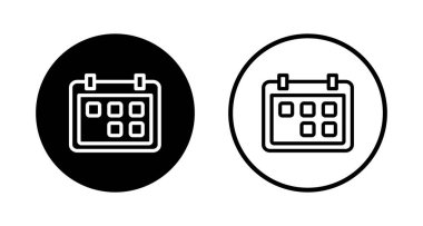 Takvim simgesi logo tasarımı. Takvim işareti ve sembol. Simge simgesini ayarla