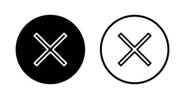 Simge logo tasarımını kapat. İşareti ve sembolü sil. çapraz işaret