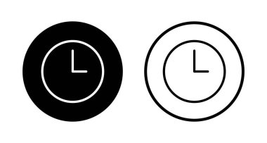 Saat simgesi logosu tasarımı. Zaman işareti ve sembol. saat simgesi