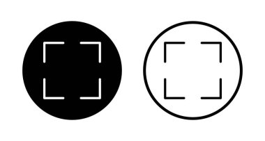 Tam ekran simge logosu tasarımı. Tam ekran işareti ve simgeye genişlet. Oklar sembolü