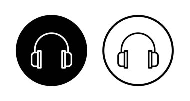 Kulaklık simgesi logosu tasarımı. İmza ve sembol.