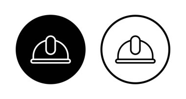 Kask simgesi logosu tasarımı. Motosiklet kaskı tabelası ve sembolü. İnşaat miğferi simgesi. Güvenlik kaskı