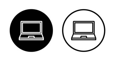 Laptop simge logosu tasarımı. bilgisayar işareti ve sembol