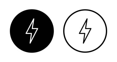 Şimşek simgesi logosu tasarımı. Elektrik işareti ve sembol. Güç simgesi. enerji işareti