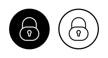 Simge logo tasarımını kilitle. Asma kilit işareti ve sembol. Şifreleme simgesi. Güvenlik sembolü