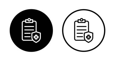 Tıbbi sigorta ikonu logosu tasarımı. Sağlık sigortası ve sembol