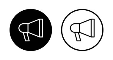 Megafon simgesi logosu tasarımı. Hoparlör işareti ve sembol