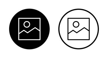 Resim simgesi logosu tasarımı. Fotoğraf galerisi işareti ve sembol. resim simgesi