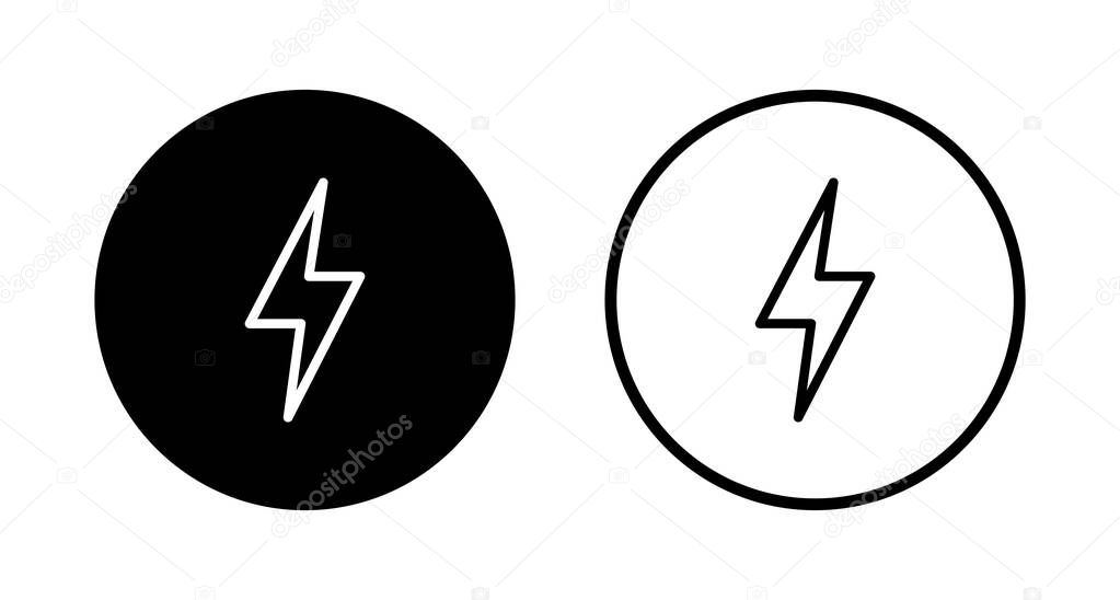 Lightning icon logo design. electric sign and symbol. power icon. energy sign