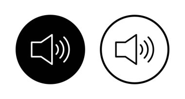Hoparlör simgesi logosu tasarımı. Ses düzeyi ve sembol. Hoparlör ikonu. ses sembolü