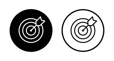 Hedef simge logosu tasarımı. hedef simge vektörü. hedef pazarlama işareti ve sembol