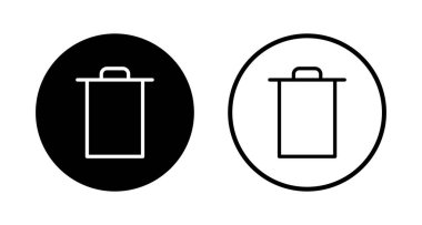 Çöp simgesi logosu tasarımı. Çöp kutusu simgesi. İşareti ve sembolü sil.