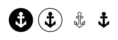 Çapa simgesi logo tasarımı. Çapa işareti ve sembol. Çapa deniz simgesi.