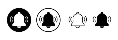 Bell simgesi logosu tasarımı. Web sitesi tasarımı için uyarı işareti ve sembol