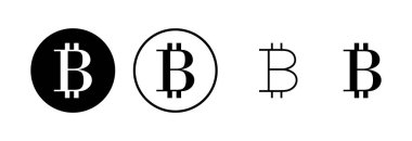 Bitcoin simge logosu tasarımı. Bitcoin işareti ve sembol. ödeme sembolü. şifreleme para birimi logosu