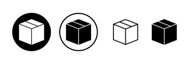 Kutu simgesi logosu tasarımı. kutu işareti ve sembol, paket, paket