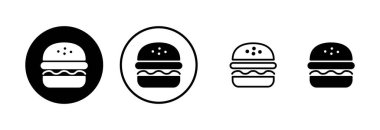 Burger ikon logo tasarımı. Hamburger ve sembol. hamburger