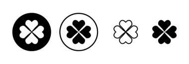 Yonca simgesi logosu tasarımı. Yonca işareti ve sembol. dört yapraklı yonca simgesi.