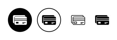 Kredi kartı simgesi logosu tasarımı. Kredi kartı ödeme imzası ve sembolü