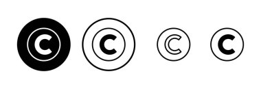 Telif hakkı simgesi logosu tasarımı. telif hakkı işareti ve sembol