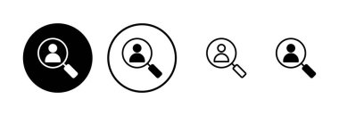 Simge logosu tasarımı işe alınıyor. Arama işi boşluk işareti ve sembol. İnsan kaynakları konsepti. İşe alım.