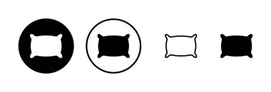 Yastık simgesi logosu tasarımı. Yastık işareti ve sembol. Rahat yumuşacık yastık.