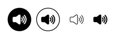 Hoparlör simgesi logosu tasarımı. Ses düzeyi ve sembol. Hoparlör ikonu. ses sembolü