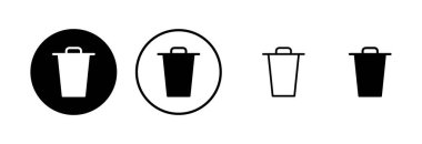 Çöp simgesi logosu tasarımı. Çöp kutusu simgesi. İşareti ve sembolü sil.