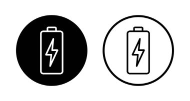 Batarya simgesi logosu tasarımı. Şarj işareti. pil şarj seviyesi