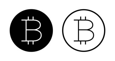 Bitcoin simge logosu tasarımı. Bitcoin işareti ve sembol. ödeme sembolü. şifreleme para birimi logosu