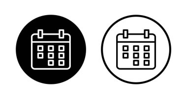 Takvim simgesi logo tasarımı. Takvim işareti ve sembol. Simge simgesini ayarla