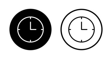 Saat simgesi logosu tasarımı. Zaman işareti ve sembol. saat simgesi