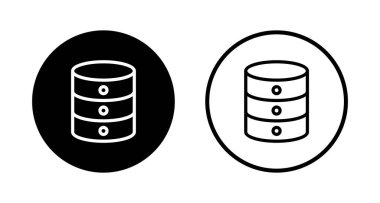 Veritabanı simgesi logo tasarımı. veritabanı işareti ve sembolü