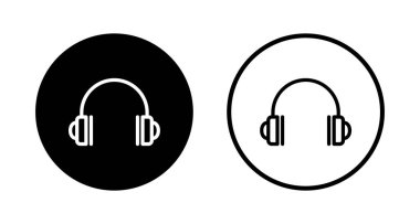 Kulaklık simgesi logosu tasarımı. İmza ve sembol.