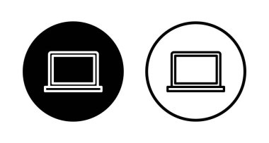 Laptop simge logosu tasarımı. bilgisayar işareti ve sembol