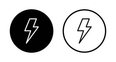 Şimşek simgesi logosu tasarımı. Elektrik işareti ve sembol. Güç simgesi. enerji işareti