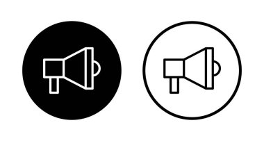 Megafon simgesi logosu tasarımı. Hoparlör işareti ve sembol