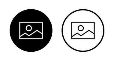 Resim simgesi logosu tasarımı. Fotoğraf galerisi işareti ve sembol. resim simgesi