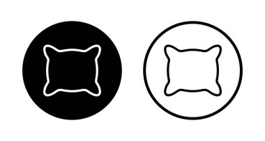 Yastık simgesi logosu tasarımı. Yastık işareti ve sembol. Rahat yumuşacık yastık.