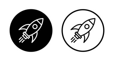 Roket ikon logosu tasarımı. Başlangıç işareti ve sembol. roket fırlatma simgesi