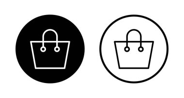 Alışveriş çantası simgesi logosu tasarımı. Alışveriş işareti ve sembol