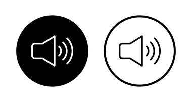 Hoparlör simgesi logosu tasarımı. Ses düzeyi ve sembol. Hoparlör ikonu. ses sembolü