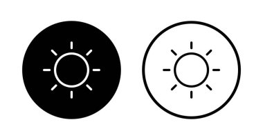 Güneş simgesi logosu tasarımı. Parlaklık işareti ve sembol