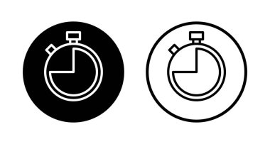 Kronometre simgesi logosu tasarımı. Zamanlayıcı işareti ve sembol. Geri sayım simgesi. Zaman Dönemi