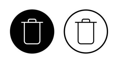 Çöp simgesi logosu tasarımı. Çöp kutusu simgesi. İşareti ve sembolü sil.