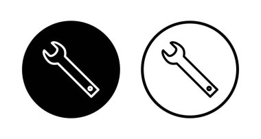 Anahtar simgesi logosu tasarımı. Tamir ikonu. araç işareti ve sembol