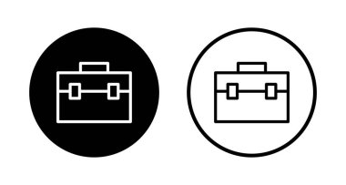Evrak çantası simgesi logosu tasarımı. Bavul işareti ve sembol. bagaj sembolü.