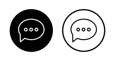 Sohbet ikonu logosu tasarımı. Konuşma balonu işareti ve sembol. Yorum simgesi. ileti